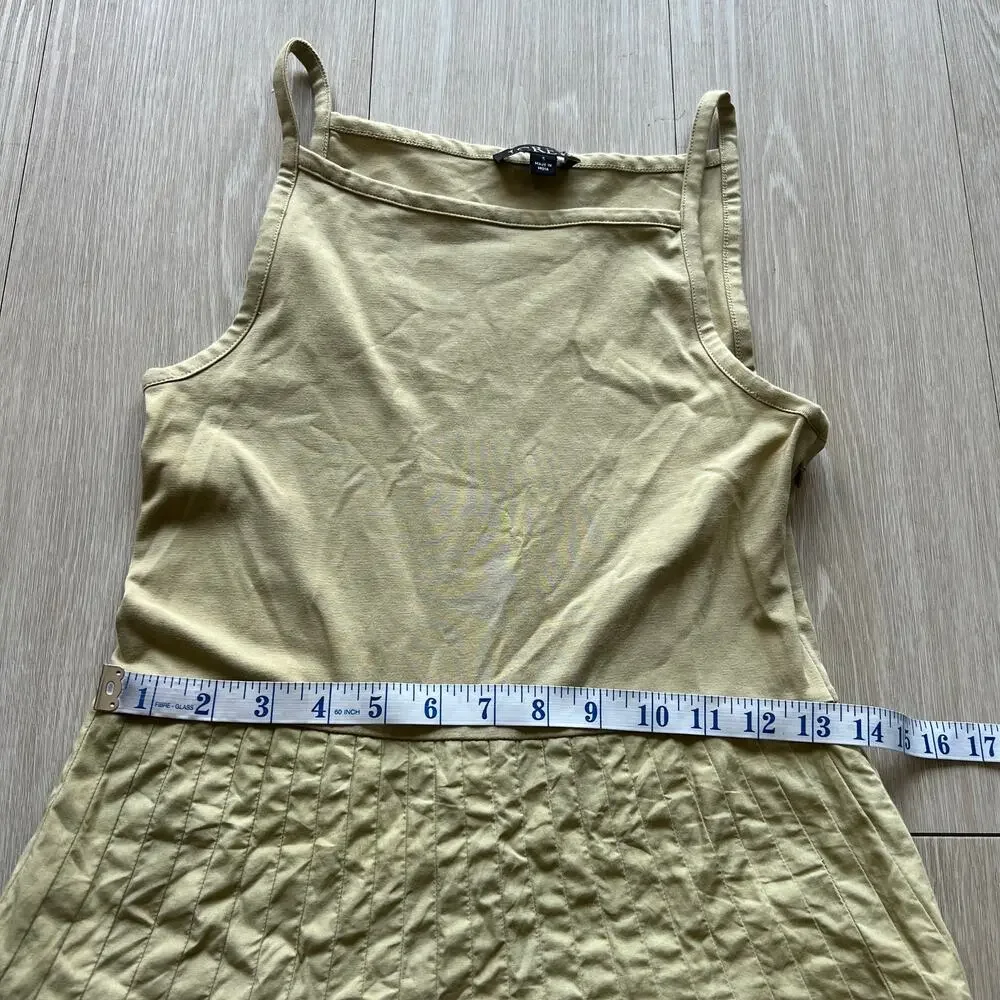 J Crew Flawed Pintuck Mixy Dress Small Belmont Khaki Midi Sleeveless